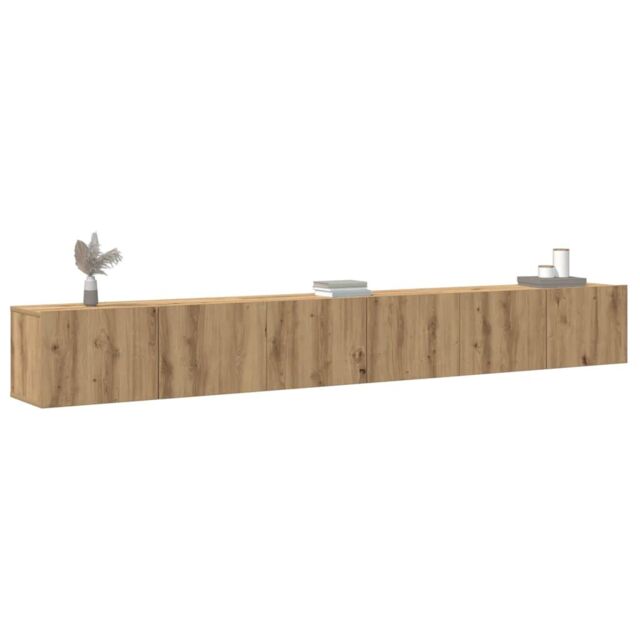 Berkfield Home 3 Piece TV Cabinet Set Wall-mounted Artisan Oak Engineered Wood - image 1
