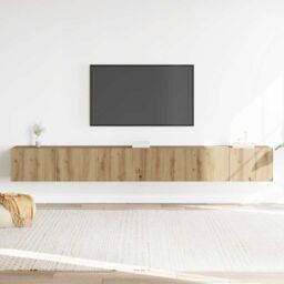 Berkfield Home 3 Piece TV Cabinet Set Wall-mounted Artisan Oak Engineered Wood - thumbnail 3
