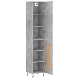 Berkfield Home Highboard Concrete Grey 34.5x34x180 cm Engineered Wood - thumbnail 4