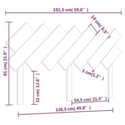 Berkfield Home Beautiful Bed Headboard Honey Brown 151.5x3x81 cm Solid Wood Pine - thumbnail 6