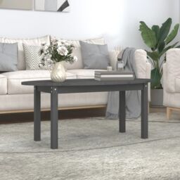 Berkfield Home Coffee Table Grey 110x55x45 cm Solid Wood Pine - Size: 110 x 55 x 45 cm