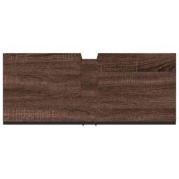 Berkfield Home Bathroom Sink Cabinet Brown Oak 80x33x60 cm Engineered Wood - Size: 80 x 33 x 60 cm - thumbnail 9