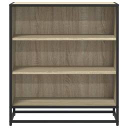 Berkfield Home Sideboard Sonoma Oak 68x35x76 cm Engineered Wood & Metal in Light Brown - Size: 68 x 35 x 76 cm - thumbnail 4