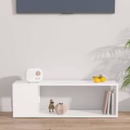 Berkfield Home TV Cabinet White 100x24x32 cm Engineered Wood - Size: 100 x 24 x 32 cm - thumbnail 5
