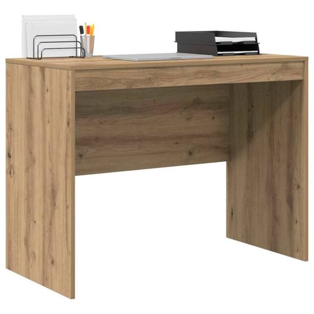 Berkfield Home Elegant Writing Desk Artisan oak MDF 100 x 50 x 76 cm Simple in Brown - image 1
