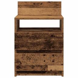 Berkfield Home Durable Bedside Cabinets 2 pcs with 2 Drawers Old Wood 40x33x60 cm in Brown - Size: 40 x 33 x 60 cm - thumbnail 4