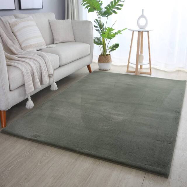 Desire Rugs Plushtale Washable Low Pile Living Room Area Rug - Fluffy Super Soft in Green - Size: 60 cm x 100 cm - image 1