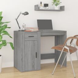 Berkfield Home Desk Grey Sonoma 100x49x75 cm Engineered Wood - Size: 100 x 49 x 75 cm - thumbnail 1