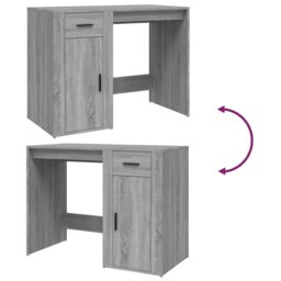Berkfield Home Desk Grey Sonoma 100x49x75 cm Engineered Wood - Size: 100 x 49 x 75 cm - thumbnail 9