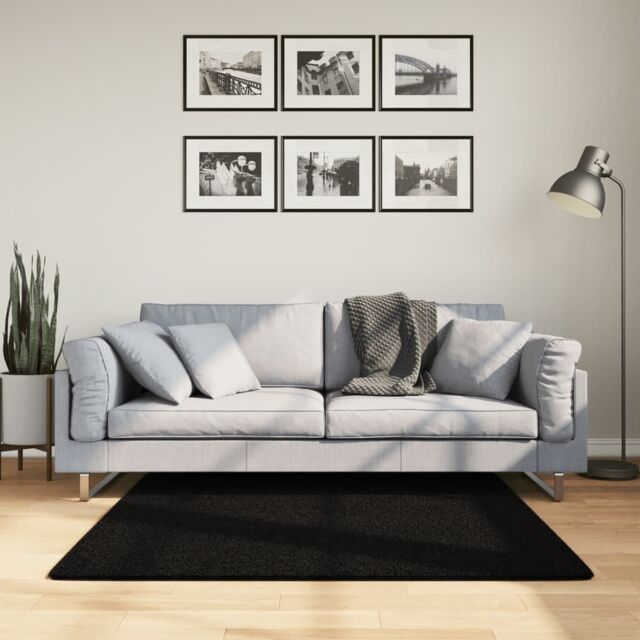 Berkfield Home Rug HUARTE Short Pile Soft & Washable Black 120x120 cm - Size: Medium - image 1