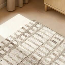 THE RUGS Vikosa Wool Rug Linara Handcrafted Cream Brown Abstract - Size: 200 cm x 300 cm - thumbnail 2