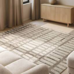THE RUGS Vikosa Wool Rug Linara Handcrafted Cream Brown Abstract - Size: 200 cm x 300 cm - thumbnail 3
