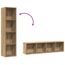 Berkfield Home Book Cabinet/TV Cabinet Old Wood 36x30x143cm Engineered Wood in Brown - Size: 36 x 30 x 143 cm - thumbnail 8
