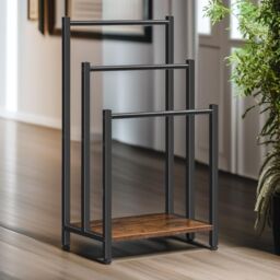 Rafaelo Mobilia Free Standing Towel Rail in Brown - thumbnail 5
