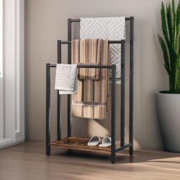 Rafaelo Mobilia Free Standing Towel Rail in Brown