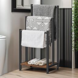 Rafaelo Mobilia Free Standing Towel Rail in Brown - thumbnail 3