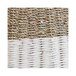 Lemon Pavilion Furniture and Decor Round Foldable Wicker and White Tree Skirt - L60 x W60 x H26 cm, White - thumbnail 3