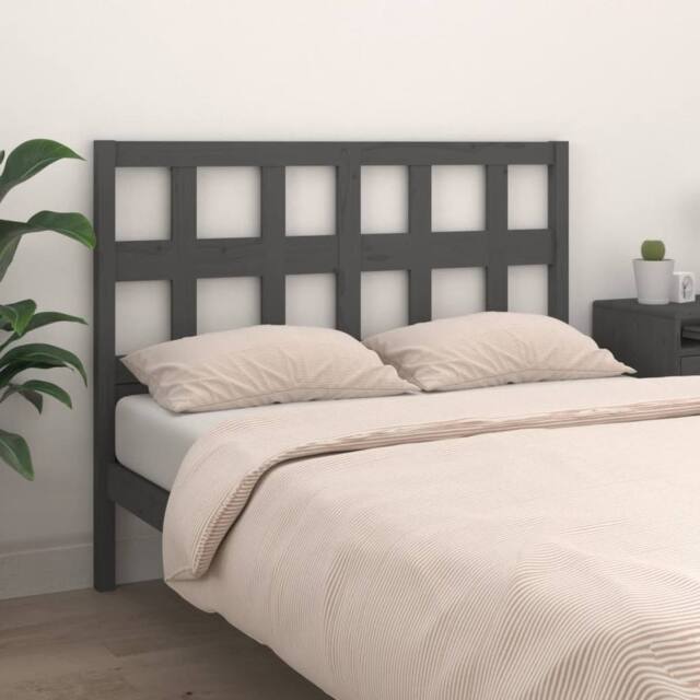 Berkfield Home Beautiful Bed Headboard Grey 165.5x4x100 cm Solid Wood Pine - image 1