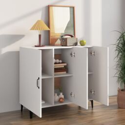 Berkfield Home Sideboard White 90x34x80 cm Engineered Wood - Size: 90 x 34 x 80 cm - thumbnail 3