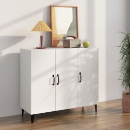Berkfield Home Sideboard White 90x34x80 cm Engineered Wood - Size: 90 x 34 x 80 cm - thumbnail 1