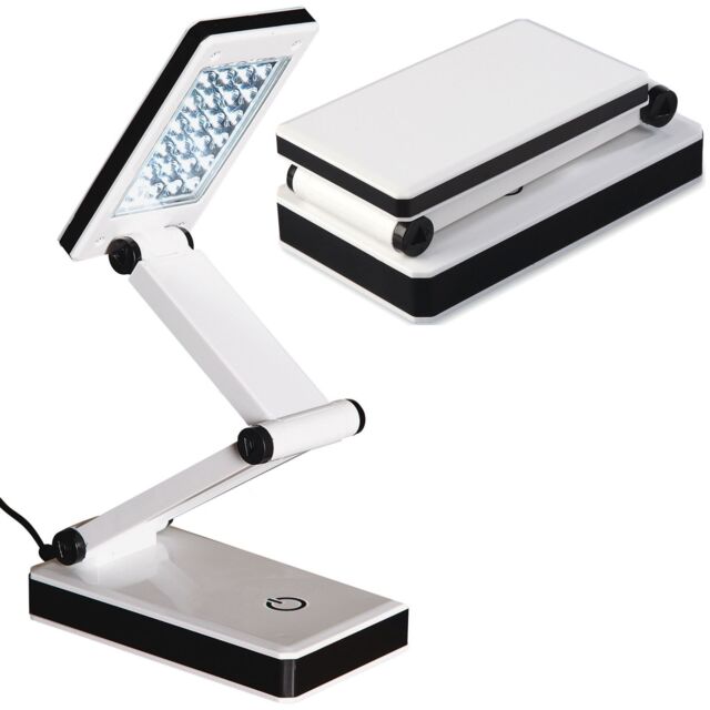 mysmartbuy Folding LED Touch Control Lamp - Battery or Mains Powered Super Bright Compact Portable Desk or Bedside Table Light with 24 LEDs in White - image 1