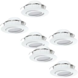 Loops 2 PACK 3 PACK Flush Ceiling Downlight White Adjustable Round Spotlight 6W LED - thumbnail 1