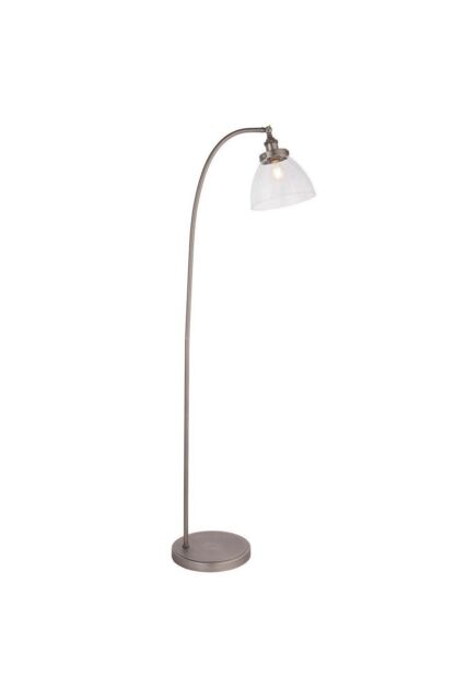 Netlighting Hansen Task Floor Lamp Brushed Silver Paint Clear Glass - image 1