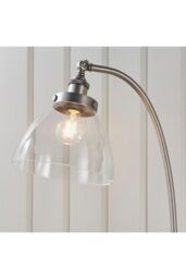 Netlighting Hansen Task Floor Lamp Brushed Silver Paint Clear Glass - thumbnail 4