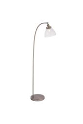 Netlighting Hansen Task Floor Lamp Brushed Silver Paint Clear Glass - thumbnail 1