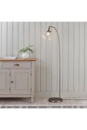 Netlighting Hansen Task Floor Lamp Brushed Silver Paint Clear Glass - thumbnail 2