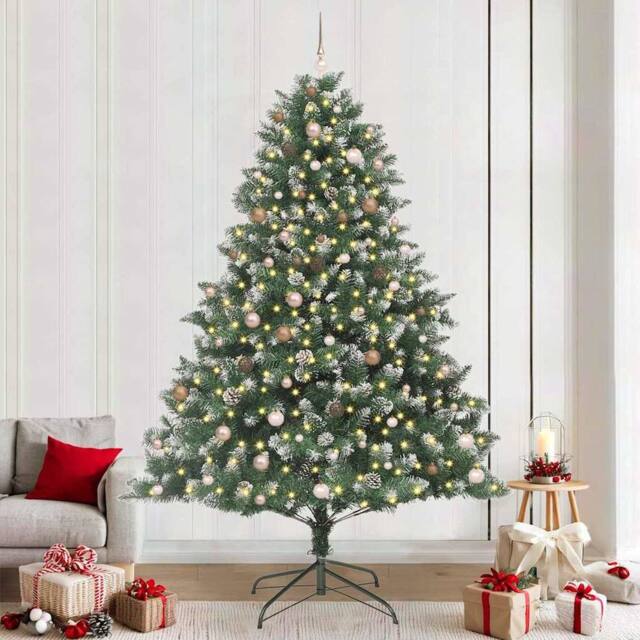 Berkfield Home Artificial Christmas Tree with Stand Green 160 x 160 x 240 cm - image 1
