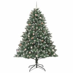 Berkfield Home Artificial Christmas Tree with Stand Green 160 x 160 x 240 cm - thumbnail 4