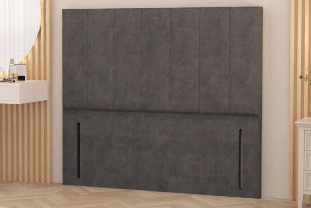 "Somnior Austin Plush Velvet 54"" Floor Standing Upholstered Divan Headboard in Dark Grey - Size: King" - image 1