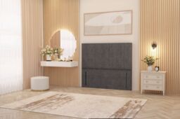 "Somnior Austin Plush Velvet 54"" Floor Standing Upholstered Divan Headboard in Dark Grey - Size: King" - thumbnail 2