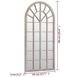 Berkfield Home Mirror Sand 90x45 cm Iron for Indoor Use in Beige - thumbnail 6