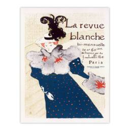 Artery8 Toulouse Lautrec Framed Wall Art Print La Revue Blanche Advert in Blue - Size: A4 - thumbnail 3