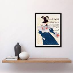 Artery8 Toulouse Lautrec Framed Wall Art Print La Revue Blanche Advert in Blue - Size: A4 - thumbnail 2