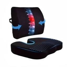 Havendro Lumbar Back Support Cushion Car Seat Home/Office Wheelchair in Black - thumbnail 3