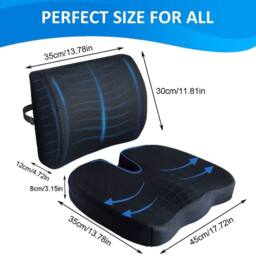 Havendro Lumbar Back Support Cushion Car Seat Home/Office Wheelchair in Black - thumbnail 2