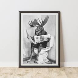 60 SECOND MAKEOVER Moose On The Toilet Animal Print - Size: A4 - thumbnail 1