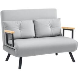 STILVORA Double Sofa Bed with 4-in-1 Convertible Design in Grey - thumbnail 4