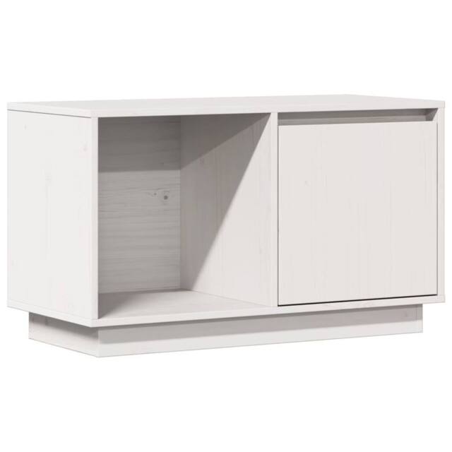 Berkfield Home TV Cabinet White 74x35x44 cm Solid Wood Pine - Size: 74 x 35 x 44 cm - image 1