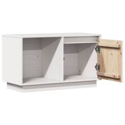 Berkfield Home TV Cabinet White 74x35x44 cm Solid Wood Pine - Size: 74 x 35 x 44 cm - thumbnail 5