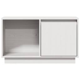 Berkfield Home TV Cabinet White 74x35x44 cm Solid Wood Pine - Size: 74 x 35 x 44 cm - thumbnail 4