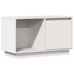 Berkfield Home TV Cabinet White 74x35x44 cm Solid Wood Pine - Size: 74 x 35 x 44 cm - thumbnail 1