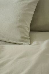 Martex Touch of Linen Housewife Pillowcase Pair in Pale Green - thumbnail 4