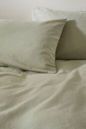 Martex Touch of Linen Housewife Pillowcase Pair in Pale Green - thumbnail 5
