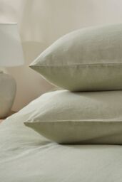 Martex Touch of Linen Housewife Pillowcase Pair in Pale Green - thumbnail 6