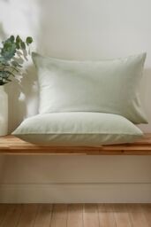 Martex Touch of Linen Housewife Pillowcase Pair in Pale Green - thumbnail 1