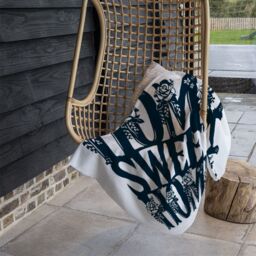 Benjamin Tate Design Home Sweet Home Type Blanket in Natural - Size: 120 cm x 150 cm - thumbnail 4